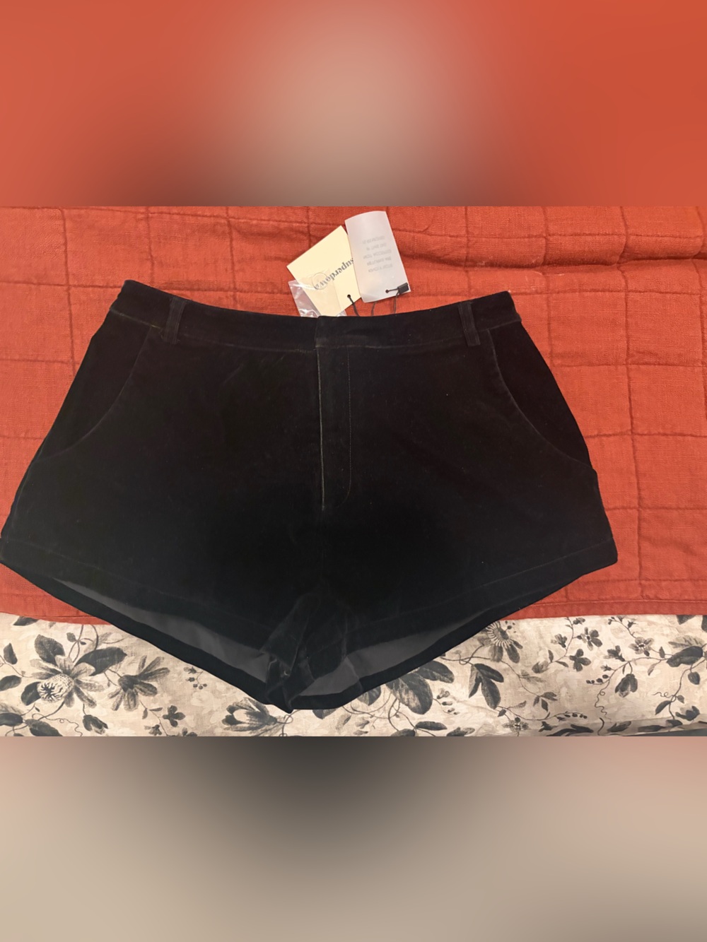 superdown Black Velvet High-Waist Shorts